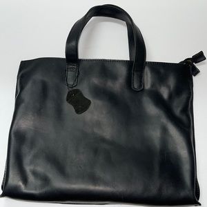 Brand new black leather laptop bag